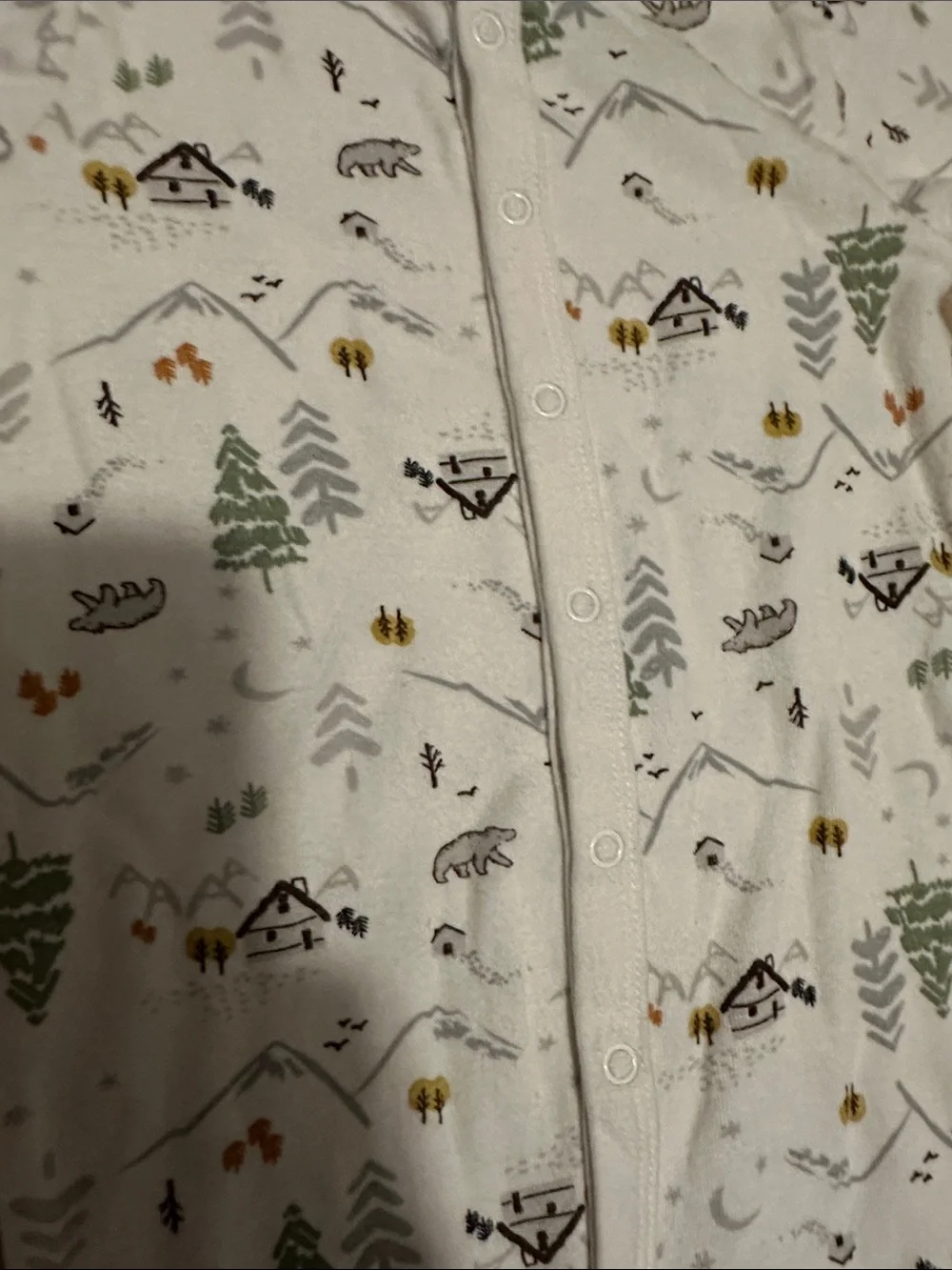Kids Cream Forest-Print One-Piece Romper
